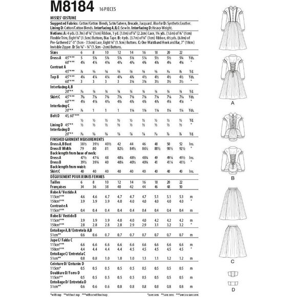 McCalls Sewing Pattern 8184 Costume Steampunk Adventurer Dress Misses Size 6-14 - Picture 2 of 7